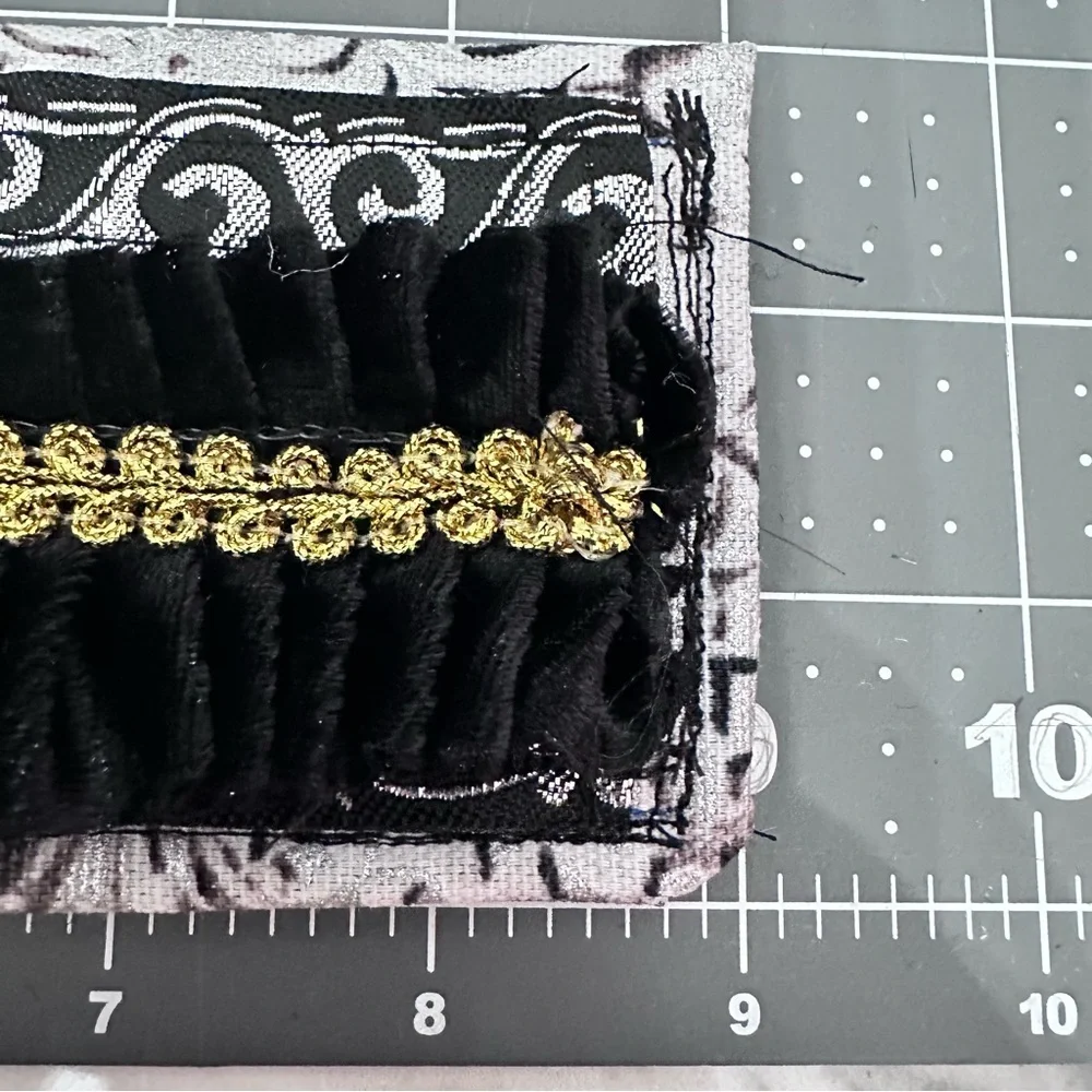 RUBYRUDI Cuff Bracelet Handcrafted OOAK Fabric Embellished Artisan Wearable Art